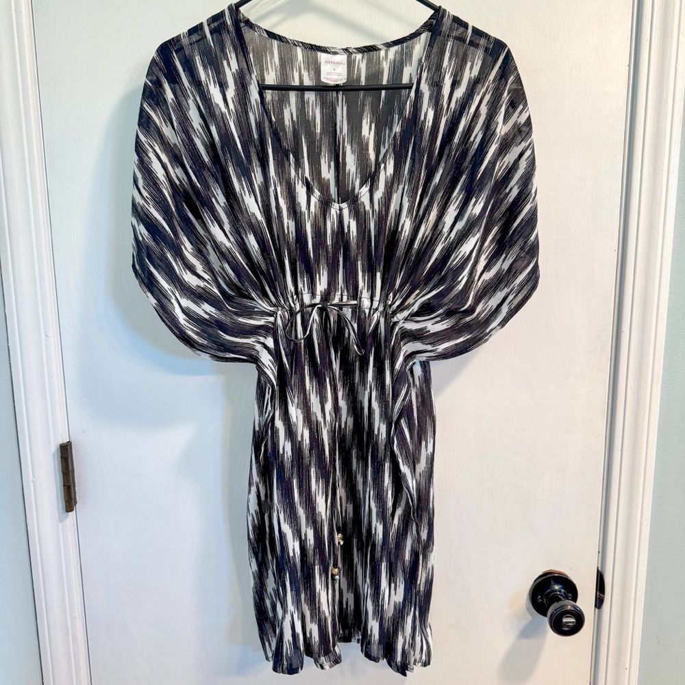 Merona Black and White Swim Cover with Adjustable Waist